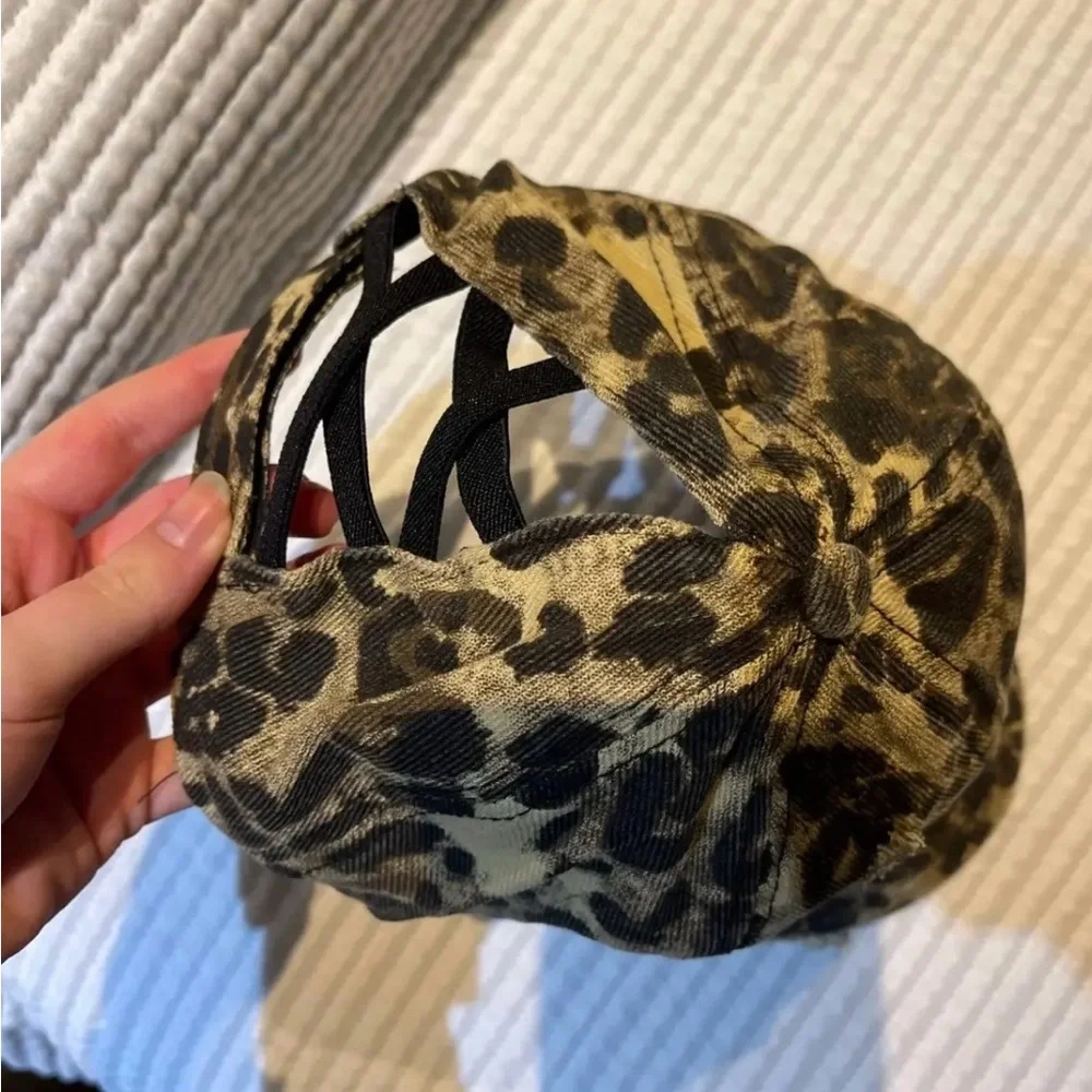C.C Leopard Print Ponytail Cap